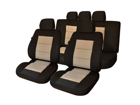 Huse scaune auto compatibile DACIA Logan II 2012-2020 PREMIUM LUX (Negru UMB3)