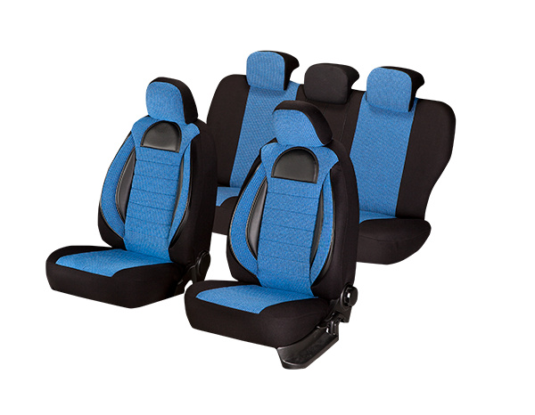 Huse scaune auto compatibile VW Polo (9N) 2002-2009 / Racing Albastru (44491)