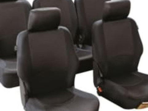 Huse scaune T4 (polyester negru fata single locuri 5 huse tetiere + 5 huse scaune + 5 husa banchete) Managua compatibil cu airbaguri