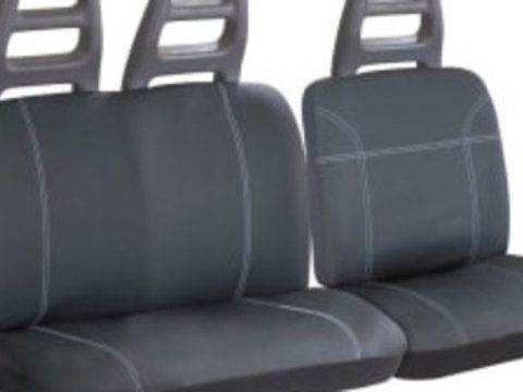 Huse scaune T6 (polyester negru fata fata locuri 1 huse scaune + 1 husa bancheta + 1 husa spatar) Murray compatibil cu airbaguri cu tetiere cu ISOFIX