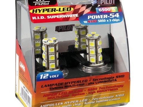 Hyper led power 54 set 2 becuri h7