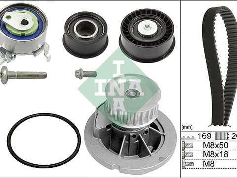 Ina kit distributie cu pompa de apa ina pt opel vectra b mot 1.6 16v