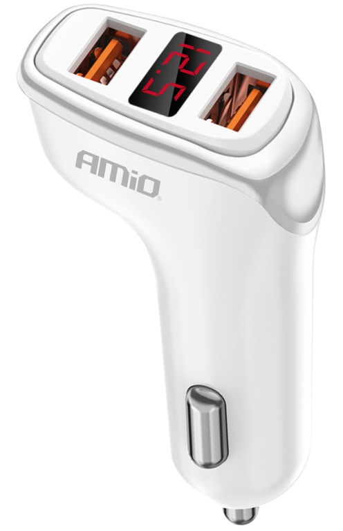 Incarcator Auto 2 x USB-A + Voltmetru 3.