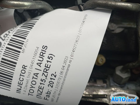 Injector 0445116054 1.4 Diesel,1nd,euro 5 Toyota AURIS NZE15,ZRE15 2012