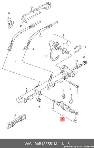 Injector 06B133551M Audi A4 B6 Sedan 2003 1.8T AVJ