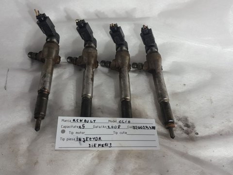 Injector Nissan Qashqai 1.5 DCI EURO 4 Siemens COD: 8200380253