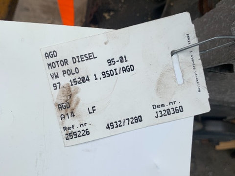 Injector Volkswagen Lupo 1.9 SDI, an 1997, AGD