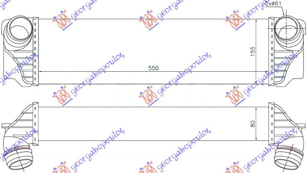 INTERC. 4,0-4,4 BENZINA (130x144x) (& GT/F07) - BMW SERIES 6 (F13/12) COUPE/CABRIO 11-, PEUGEOT, PEUGEOT EXPERT 07-16, Partea frontala, Radiator Intercooler, BMW, BMW SERIES 6 (F13/12/06) COUPE/CABRIO 11-15, 155106210