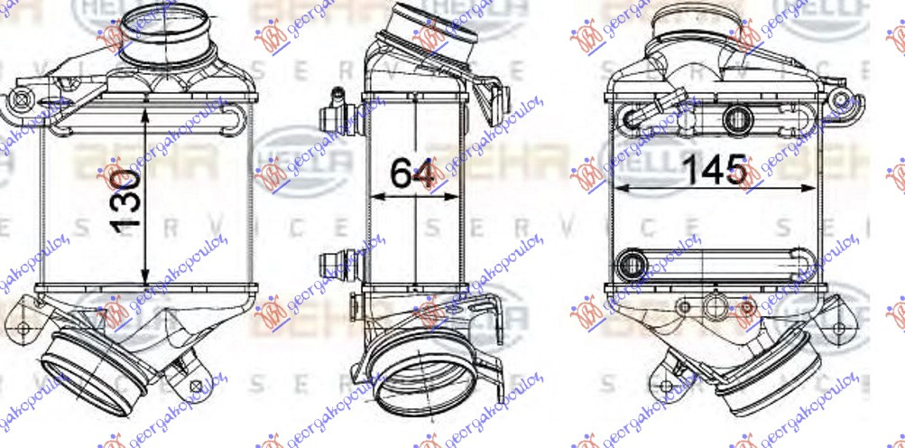 INTERC. 4,0-4,4 BENZINA (130x144x) (& GT/F07) - BMW SERIES 6 (F13/12) COUPE/CABRIO 11-, PEUGEOT, PEUGEOT EXPERT 07-16, Partea frontala, Radiator Intercooler, BMW, BMW SERIES 6 (F13/12/06) COUPE/CABRIO 11-15, 155106201