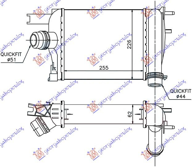 INTERCOOLER 1.5 DCi DIESEL [255BMW X226BMW X62] - DACIA LOGAN-MCV 12-16 220106200 220106200 144965154R