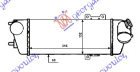 INTERCOOLER 1,6-2,0 CRDi - HYUNDAI i30 07-12, HYUNDAI, HYUNDAI i30 07-12, PEUGEOT, PEUGEOT EXPERT 07-16, Partea frontala, Radiator Intercooler, 078006200