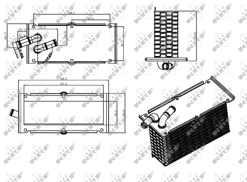 INTERCOOLER ~ AUDI A1 (8X1, 8XK) 1.2 TFSI 86cp 2010 2011 2012 2013 2014 2015 ~ NRF 30292 ~ NRF