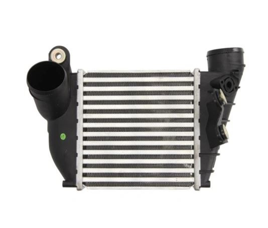 Intercooler Audi A3 (8L), 09.2000-05.2003, Skoda Octavia (1U), 01.2003-09.2004, VW Bora 2001-, Golf IV 06.2001-04.2002, motor 1.9 TDI aluminiu brazat/plastic, 183x190x85 mm, SRLine Polonia, fara senzor de presiune, alezaj senzor 12mm, 183x190x85 mm