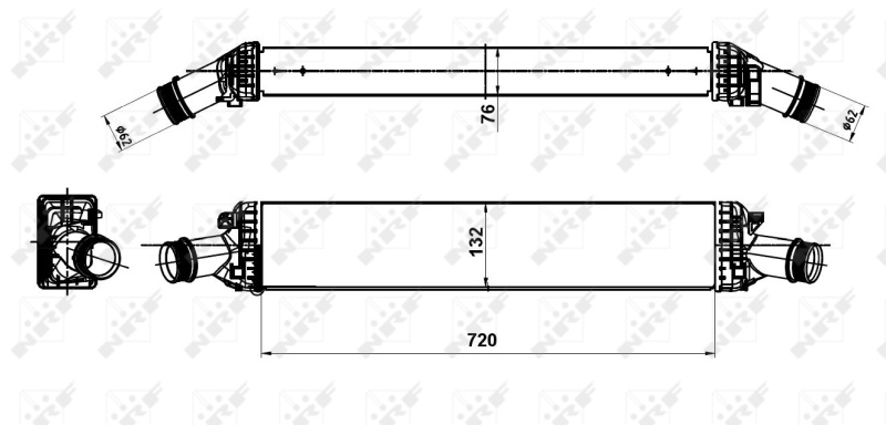 INTERCOOLER ~ AUDI A4 B8 Avant (8K5) 2.7 TDI 3.0 TDI quattro 3.0 TDI 163cp 190cp 204cp 211cp 245cp 2008 2009 2010 2011 2012 2013 2014 2015 ~ NRF 30189 ~ NRF