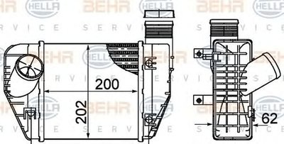 Intercooler AUDI A6 Avant 4F5 C6 HELLA 8ML 376 899