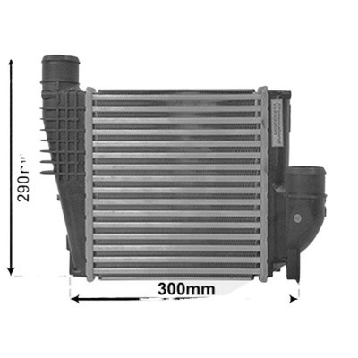 Intercooler CITROEN C5 AIRCROSS 2018->>, GRAND C4 2018->, C4 SPACETOURER 2018->, C4 CACTUS 2014->, C4 3 2020->, C3 AIRCROSS 2 2017-> pentru 1.2 PureTech 130, perioada 2017 2018 2019 2020 2021 2022 2023 2024 2025 PIESA NOUA grosime mm 50, dimensiuni 2