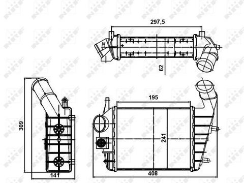 Intercooler compresor 30123A NRF pentru Alfa romeo 156