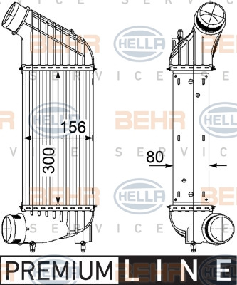 Intercooler, compresor (8ML376746361 HELLA) Citroen,FIAT,LANCIA,PEUGEOT