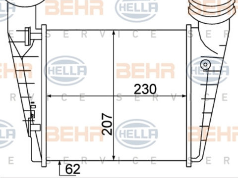 Intercooler, compresor (8ML376776631 HELLA) SKODA,VW