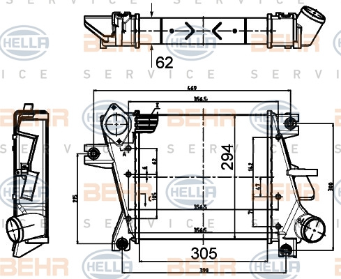 Intercooler, compresor (8ML376988334 HELLA) NISSAN