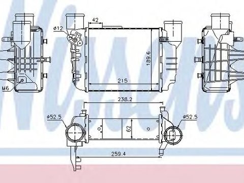 Intercooler, compresor AUDI A4 (8E2, B6) (2000 - 2004) NISSENS 96709 piesa NOUA