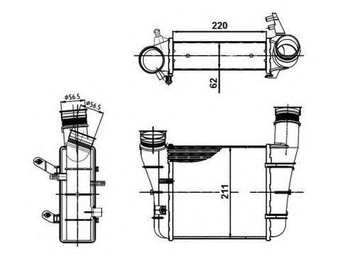 Intercooler, compresor AUDI A4 Cabriolet (8H7, B6, 8HE, B7) (2002 - 2009) NRF 30148A