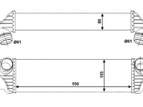 Intercooler, compresor BMW Seria 5 (F10, F18) (2009 - 2016) NRF 30523 piesa NOUA