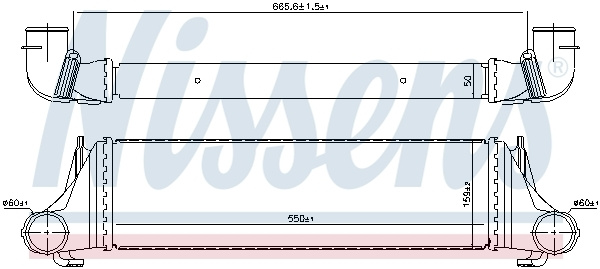 Intercooler compresor # Bmw X5 3.0 [e53] d motorina 218cp/160kw M57 D30 (306D2); M57N 306 D4 2003 2004 2005 2006 # 96388 # NISSENS