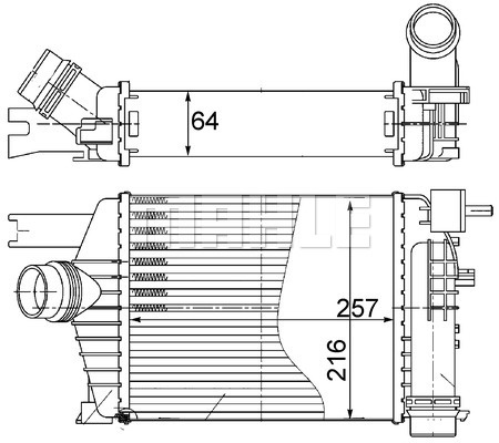 Intercooler, compresor dreapta (CI498000S MAHLE KNECHT) DACIA,RENAULT