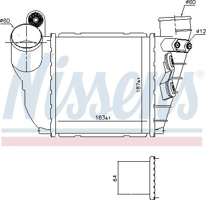 Intercooler. compresor Intercooler AUDI A3 SEAT LEON TOLEDO II SKODA OCTAVIA I VW BORA BORA I GOLF IV 1.6-1.8-1.9 09.96-1 SKODA OCTAVIA I (1U5), Estate Van, 08.2000 - 03.2010 Nissens 96488