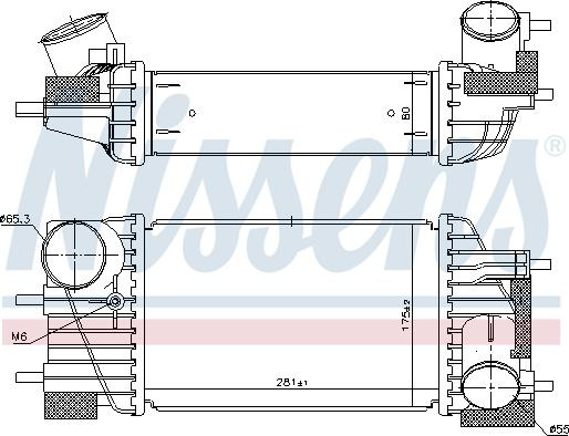 Intercooler. compresor Intercooler NISSAN JUKE 1.6 06.10- NISSAN JUKE (F15), Hatchback, 06.2010 - Nissens 96360