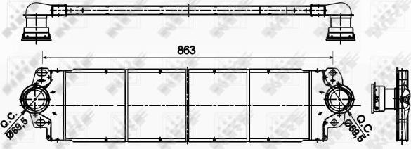 Intercooler. compresor Intercooler VW CALIFORNIA T5 CAMPER CALIFORNIA T6 CAMPER MULTIVAN V MULTIVAN VI TRANSPORTER V TRANS VW TRANSPORTER VI (SGB, SGG, SGJ), Autobuz, 04.2015 - NRF 30354