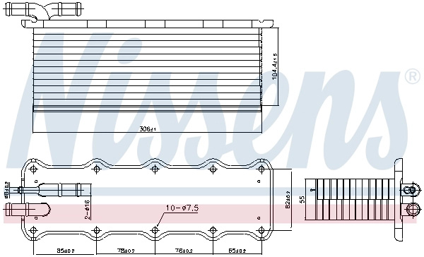Intercooler, compresor NISSENS 96318 pen