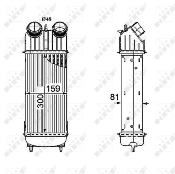 Intercooler, compresor NRF 30196 compati