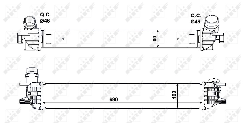 Intercooler, compresor NRF 30503 compati