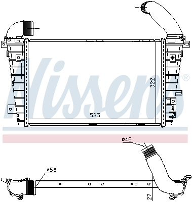 Intercooler compresor # Opel Astra 1.9 h van cdti motorina 150cp/110kw Z 19 DTH 2004 2005 2006 2007 2008 2009 2010 # 96586 # NISSENS