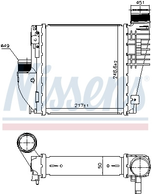 Intercooler compresor # Opel Combo 2018 2019 2020 2021 2022 2023 2024 2025 # 96380 # NISSENS