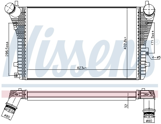 Intercooler compresor # Skoda Octavia 2.0 combi [1z5] tdi 4x4 motorina 110cp/81kw CFHF 2011 2012 2013 # 96568 # NISSENS
