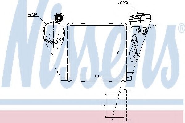 Intercooler, compresor SKODA OCTAVIA I Combi (1U5) (1998 - 2010) NISSENS 96487 piesa NOUA