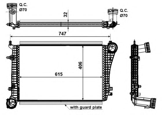 Intercooler compresor VOLKSWAGEN CADDY III caroserie (2KA, 2KH, 2CA, 2CH) - Cod intern: W20005549 - LIVRARE DIN STOC in 24 ore!!!