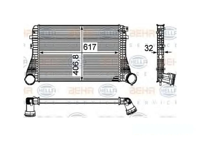 Intercooler, compresor VW Tiguan (5N) 2007-2016, VW Passat Variant (3C5) 2005-2011, VW Passat CC (357) 2008-2012