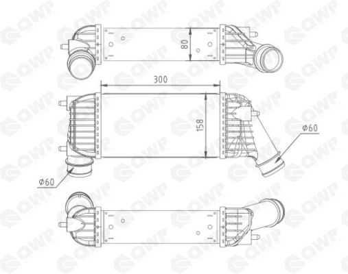 Intercooler compresor WIC121 QWP pentru Peugeot Expert Fiat Scudo CitroEn Dispatch CitroEn Jumpy CitroEn C8 Peugeot 807 Fiat Ulysse