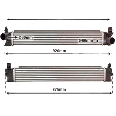 Intercooler FIAT DUCATO 250 2006-> pentru 115 Multijet 2,0 D, perioada 2011 2012 2013 2014 2015 2016 PIESA NOUA pentru vehicule cu aer conditionat, pentru vehicule fara aer conditionat, pentru norme emisii Euro 6, grosime mm 80, dimensiuni 735 x 112 