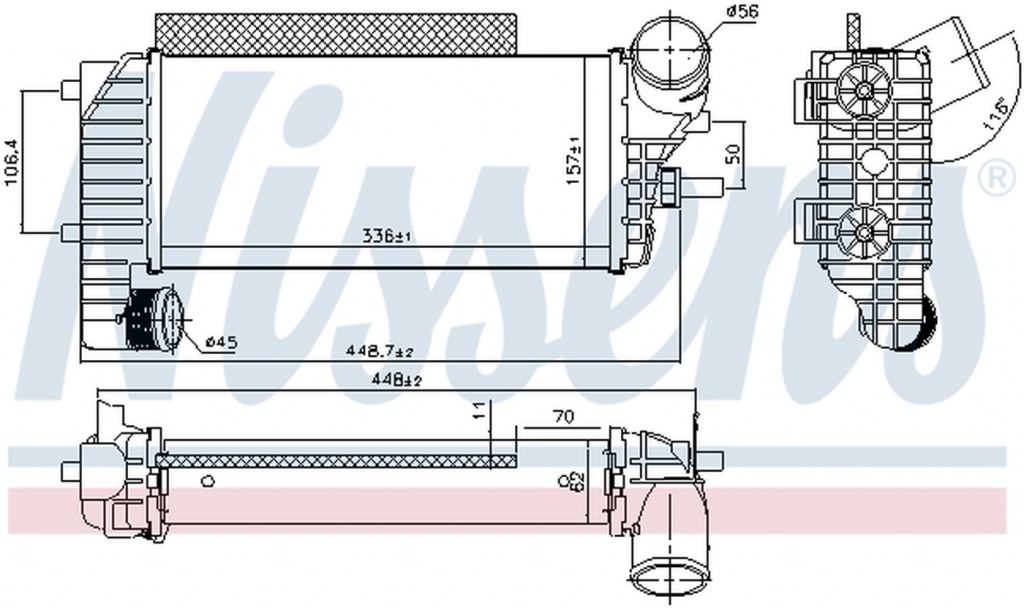 Intercooler FORD GRAND C-MAX DXA CB7 DXA CEU NISSENS 96251