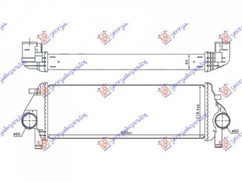 INTERCOOLER JEEP GRAND CHEROKEE 2010->2016 Radiator intercooler 3.0 CRDi diesel(650x220x64) PIESA NOUA ANI 2010 2011 2012 2013 2014 2015 2016 2017