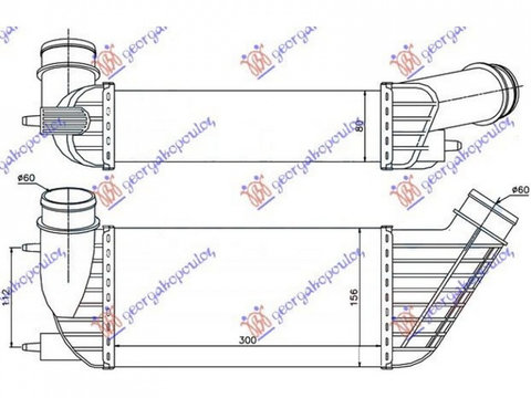 INTERCOOLER LANCIA THESIS 2002->2010 Radiator intercooler 2,0-2,2 HDi-JTD(376x134x65) PIESA NOUA ANI 2002 2003 2004 2005 2006 2007 2008 2009 2010