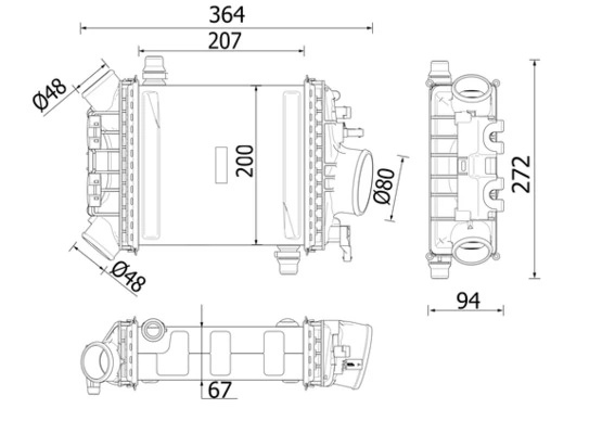 Intercooler MAHLE MERCEDES-BENZ C-CLASS T-Model (S205) 2014-2021 - CI 547 000P