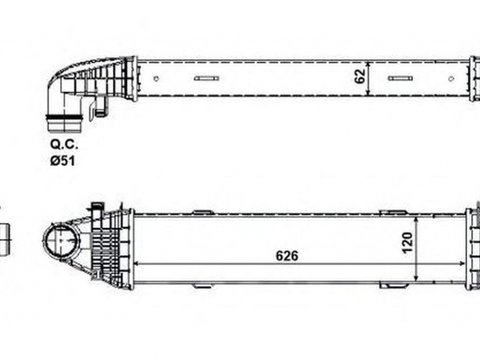 Intercooler MERCEDES-BENZ C-CLASS W204 NRF 30506