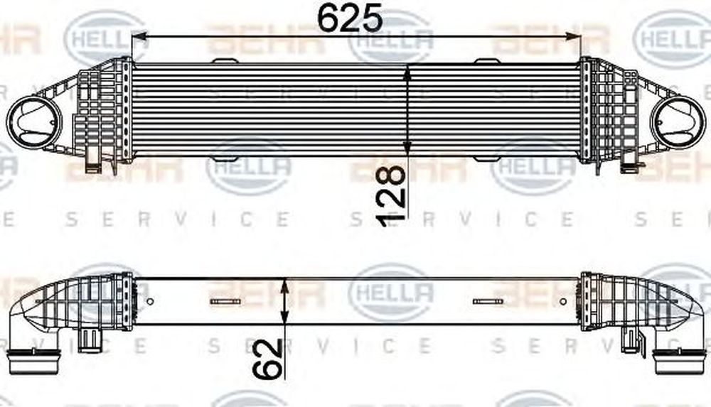 Intercooler MERCEDES-BENZ E-CLASS T-Model S212 HELLA 8ML 376 777-091