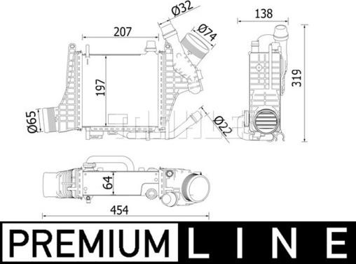 Intercooler MERCEDES-BENZ GLC Coupe (C253) MAHLE CI 541 000P